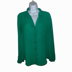 The Limited Holiday Green Blouse  SZ L